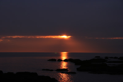 三戸浜海岸の夕景